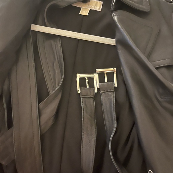 Michael Kors Leather Trench Coat Size XXS - Picture 4 of 7